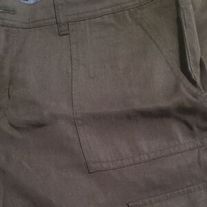 Olive Utility Pants with Front Patch Pocket